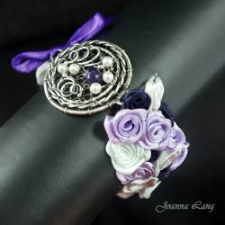 róże,fantazyjna bransoleta,romantyczna - Bransoletki - Biżuteria