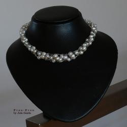 biżuteria pleciona,srebro,perły,komplet na ślub - Komplety - Biżuteria
