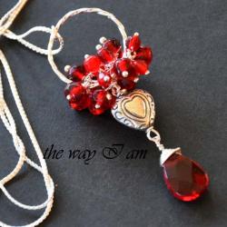 wisior elegancki,kwarc rubinowy,czerwony - Wisiory - Biżuteria
