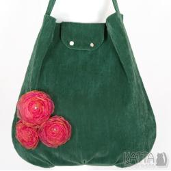zielona torba,kwiatowa torba,hobo,na lato - Na ramię - Torebki