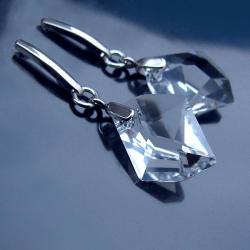 nowoczesne kolczyki ze srebra i kryształów - Kolczyki - Biżuteria