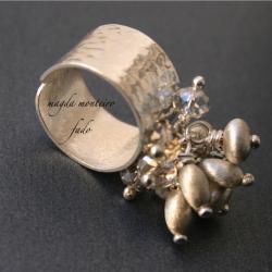 srebro,oryginalny,pierścionek,satynowany,swarovski - Pierścionki - Biżuteria
