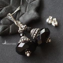 eleganckie kolczyki,srebro,onyks - Kolczyki - Biżuteria