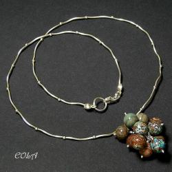 srebrny naszyjnik z jaspisami - Naszyjniki - Biżuteria