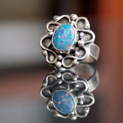 pierścionek z opalem,ekskluzywny,elegancki - Pierścionki - Biżuteria