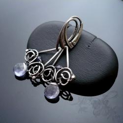 misterne,koronka,wire-wrapping,srebro,kolczyki - Kolczyki - Biżuteria