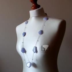 długi naszyjnik z akwamarynami - Naszyjniki - Biżuteria