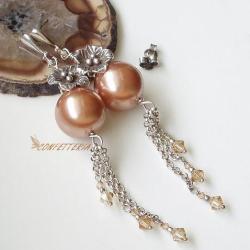 eleganckie,ekskluzywne kolczyki,perły Seashell - Kolczyki - Biżuteria