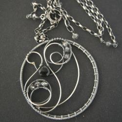 Naszyjnik srebrny ze spinelem - Naszyjniki - Biżuteria