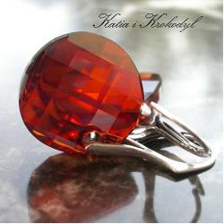kolczyki swarovski,nowy kolor,red magma - Kolczyki - Biżuteria