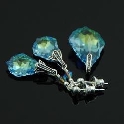 błyszczące kryształki Swarovski Aquamarine - Komplety - Biżuteria