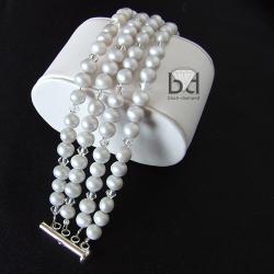 bogata czterorzędowa bransoeta z perłami - Bransoletki - Biżuteria