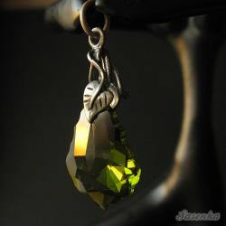 Swarovski,barokowy wisior,oksydowany - Wisiory - Biżuteria