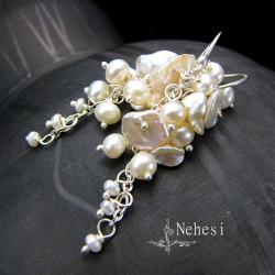 kolczyki z perłą,bigle,nehesi - Kolczyki - Biżuteria
