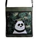 Na ramię torba,a4,zamsz,panda,zielony,liście