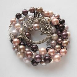 elegancki,perły,seashell,wrapping - Komplety - Biżuteria
