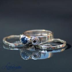 komplet pierścionków,pierścionek z szafirem - Pierścionki - Biżuteria