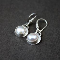 srebro,klasyczne,białe,perły,mini - Kolczyki - Biżuteria