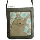 Na ramię torba,pojemna,kot,oliwkowy,khaki,obraz,kwiat