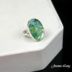 pierścień,white opal,swarovski,efektowny, - Pierścionki - Biżuteria