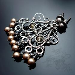 misterne,sztyfty,wire-wrapping,kandelabry - Kolczyki - Biżuteria