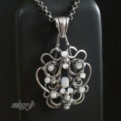 srebro naszyjnik,awangardowy,asymetryczny, - Naszyjniki - Biżuteria