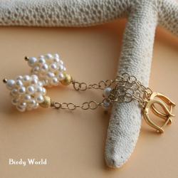 niezwykłe kolczyki,srebro pokryte złotem,perły - Kolczyki - Biżuteria