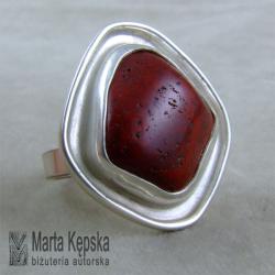 jaspis czerwony,pierścionek z jaspisem - Pierścionki - Biżuteria