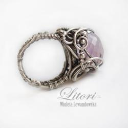 ametyst różowy,srebro,pierścień - Pierścionki - Biżuteria