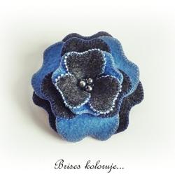 filcowa broszka kwiat - Broszki - Biżuteria
