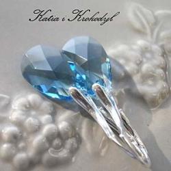 niebieskie Swarovskie,ekskluzywne - Kolczyki - Biżuteria