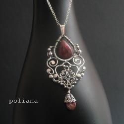 wire-wrapping,rubin,vintage,elegancki - Wisiory - Biżuteria