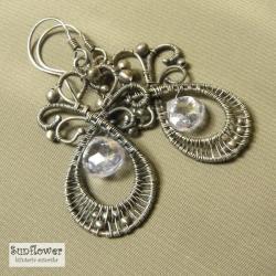 srebro,kolczyki,wrapping,oksydowane - Kolczyki - Biżuteria