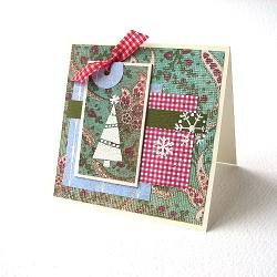 kartka,święta,choinka,embossing,scrapbooking, - Kartki okolicznościowe - Akcesoria