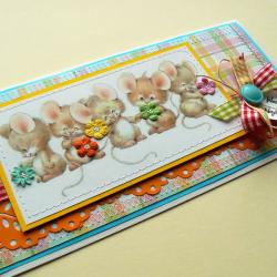 dziecko,myszki,urodziny,życzenia,imieniny - Kartki okolicznościowe - Akcesoria
