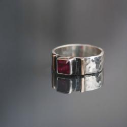 pierścionek z rubinem,niepowtarzalny - Pierścionki - Biżuteria