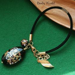 bransoleta z welurowym kauczukiem i koralam tensha - Bransoletki - Biżuteria