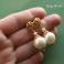 Kolczyki pozłacane,orientalne kolczyki z perłami seashell
