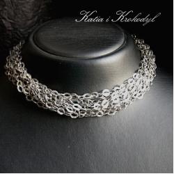 ekskluzywny,elegancki naszyjnik,łańcuch srebrny - Naszyjniki - Biżuteria