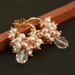perły,eleganckie,goldfiled,wieczorowe,bogate - Kolczyki - Biżuteria