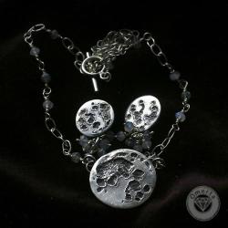Księżyc,srebro,komplet - Komplety - Biżuteria