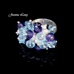 pierścionek kryształy Swarovski i perły - Pierścionki - Biżuteria