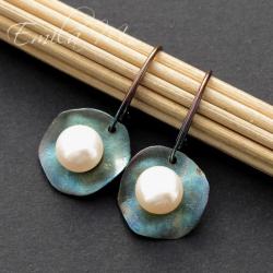 Srebrne kolczyki z perłą - Kolczyki - Biżuteria