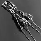 Kolczyki srebrne kolczyki,długie,spinel,wire-wrapping