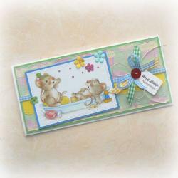 kartka,dziecko,myszki,kolorowa,urodziny - Kartki okolicznościowe - Akcesoria