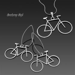 komplet biżuterii,srebro,rowery,dla cyklistki - Komplety - Biżuteria