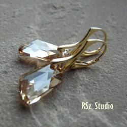 kolczyki ze srebra złoconego,kryształ Swarovski - Kolczyki - Biżuteria