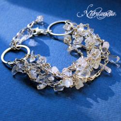 bransoletka z kwarcem,z kryształem Swarovskiego - Bransoletki - Biżuteria