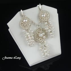 Gronko,Swarovski,perły,wire-wrapping - Komplety - Biżuteria