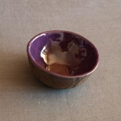 ceramiczna śliwkowa miseczka,ręcznie robiona - Ceramika i szkło - Wyposażenie wnętrz